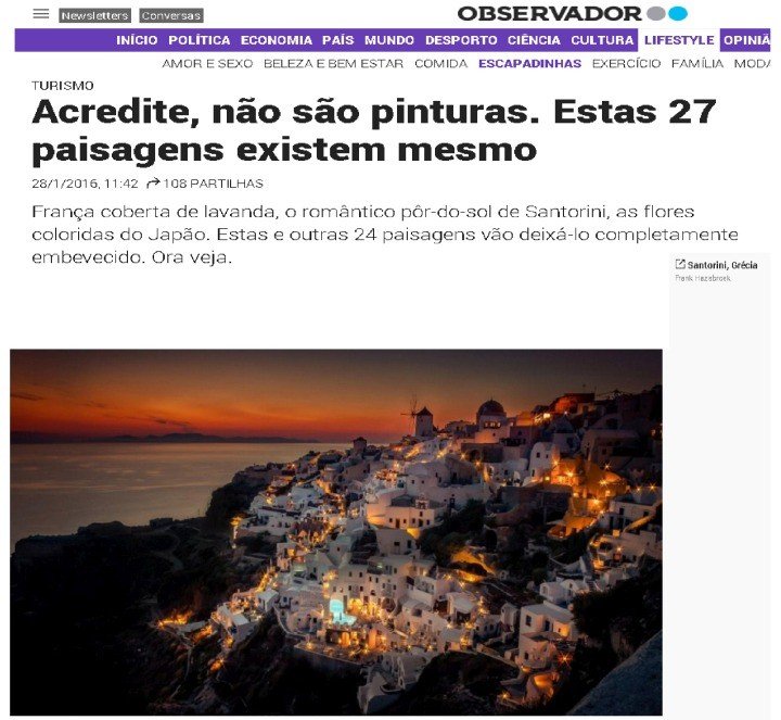 Η ΣΑΝΤΟΡΙΝΗ ΑΝΑΜΕΣΑ ΣΤΙΣ 27 “ΥΠΑΡΚΤΕΣ ΟΠΤΑΣΙΕΣ” ΤΟΥ ΚΟΣΜΟΥ