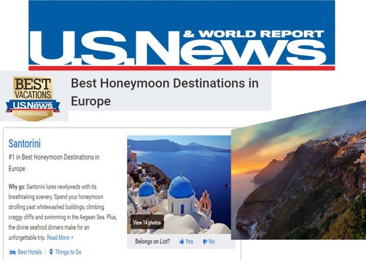 US NEWS: Η ΣΑΝΤΟΡΙΝΗ ΚΟΡΥΦΑΙΟΣ ΓΑΜΗΛΙΟΣ ΠΡΟΟΡΙΣΜΟΣ ΤΗΣ ΕΥΡΩΠΗΣ