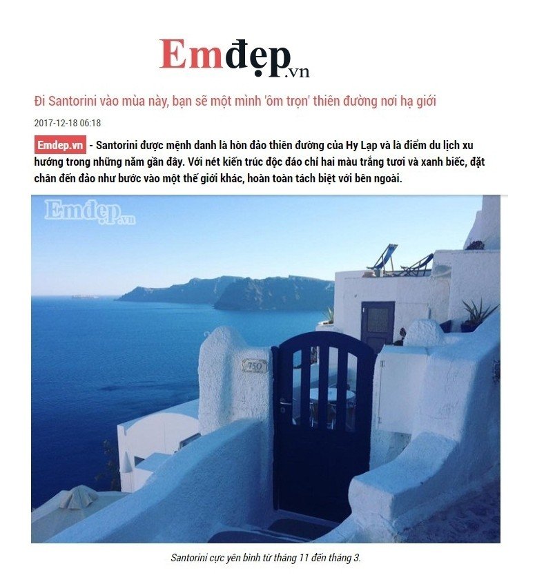 Η ΣΑΝΤΟΡΙΝΗ ΑΓΑΠΗΜΕΝΗ ΤΩΝ ΒΙΕΤΝΑΜΕΖΩΝ ΚΑΙ ΤΟ ΧΕΙΜΩΝΑ