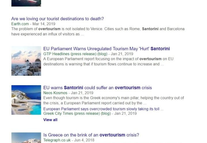 Over tourism santorini