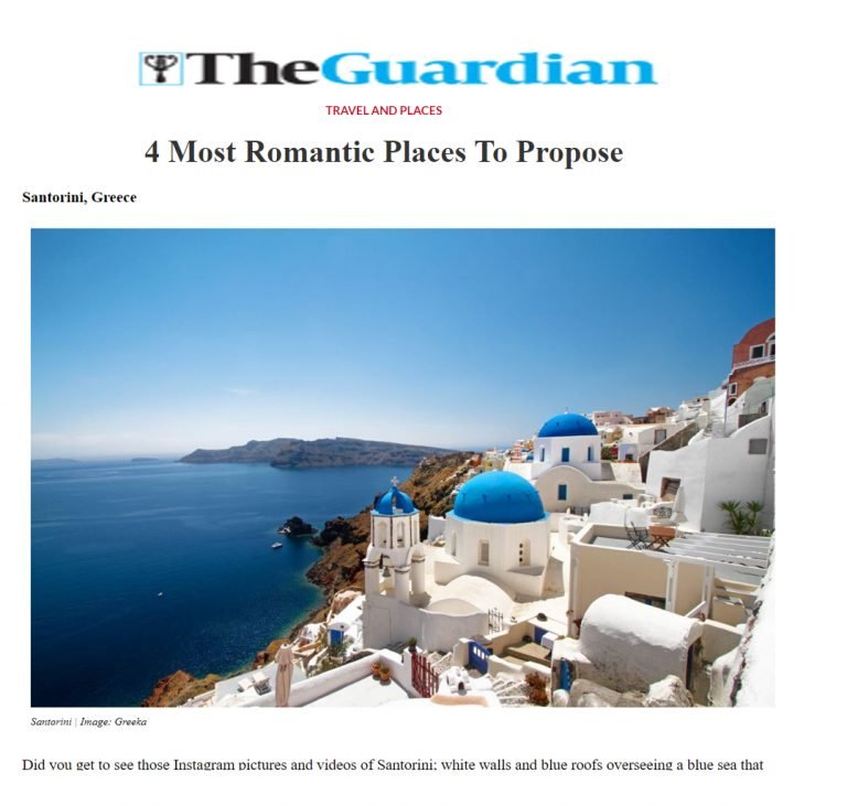 GUARDIAN: ΠΡΟΤΑΣΗ ΓΑΜΟΥ; ΣΤΗ ΣΑΝΤΟΡΙΝΗ