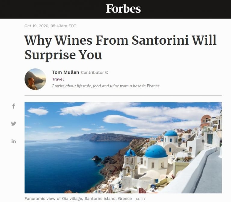 ΑΦΙΕΡΩΜΑ ΤΟY FORBES ΣΤΟΝ ΑΜΠΕΛΩΝΑ ΤΗΣ ΣΑΝΤΟΡΙΝΗΣ