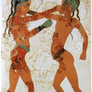 Young boxers fresco, Akrotiri, Greece