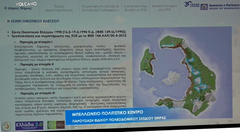 «Ξεκίνησε η εκπόνηση του Ειδικού Πολεοδομικού Σχεδίου της Σαντορίνης»