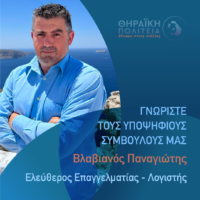Ο Παναγιώτης Βλαβιανός με τη “Θηραϊκή Πολιτεία”