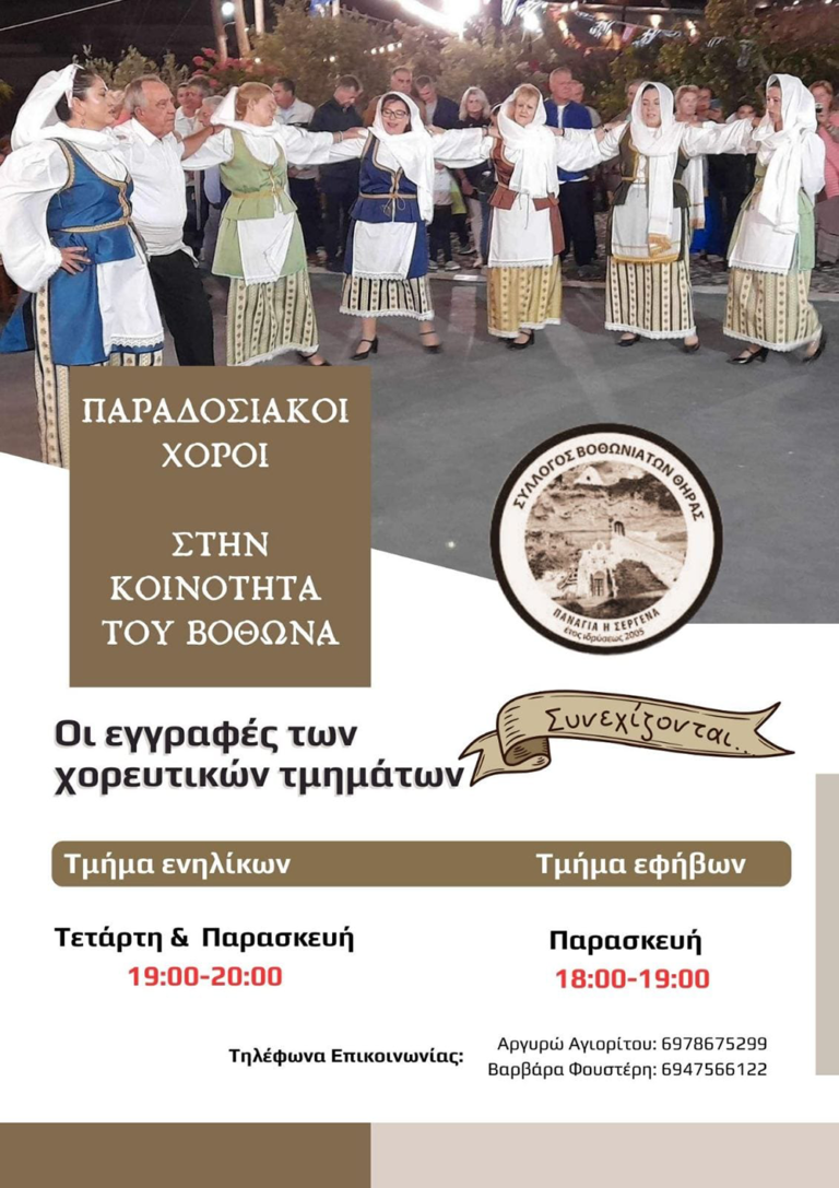 Εγγραφές στα χορευτικά του Βόθωνα