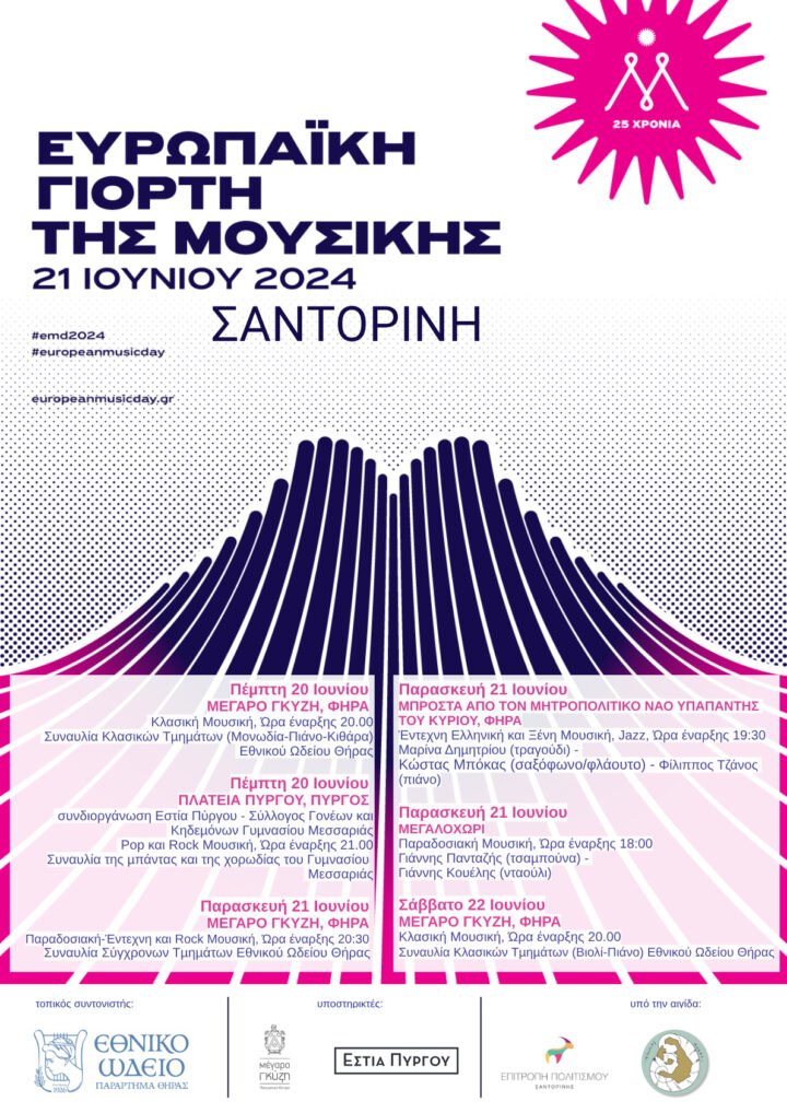 ΕΥΡΩΠΑΪΚΗ ΓΙΟΡΤΗ ΜΟΥΣΙΚΗΣ 2024 ΕΚΔΗΛΩΣΕΙΣ ΣΤΗ ΣΑΝΤΟΡΙΝΗ