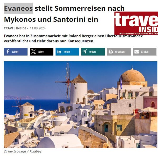 Τουριστική πλατφόρμα θέτει εκτός Σαντορίνη και Μύκονο, λόγω “Υπερτουρισμού”