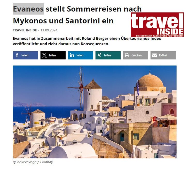 Τουριστική πλατφόρμα θέτει εκτός Σαντορίνη και Μύκονο, λόγω “Υπερτουρισμού”