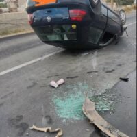 Θεαματικό αλλά ευτυχώς αναίμακτο ατύχημα στο Εμπορείο