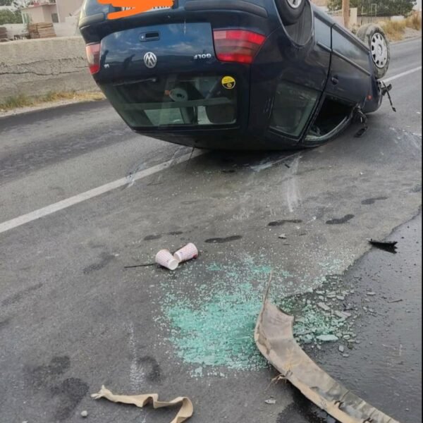 Θεαματικό αλλά ευτυχώς αναίμακτο ατύχημα στο Εμπορείο
