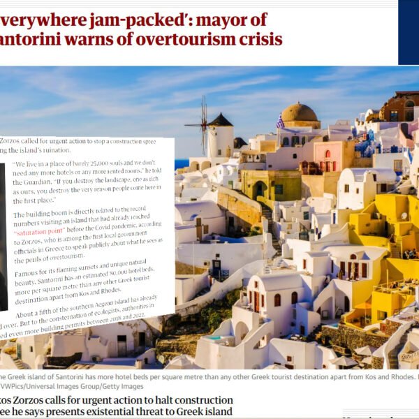 Guardian: «Παντού στριμωγμένοι- ο Δήμαρχος Σαντορίνης προειδοποιεί για την κρίση του υπερτουρισμού»