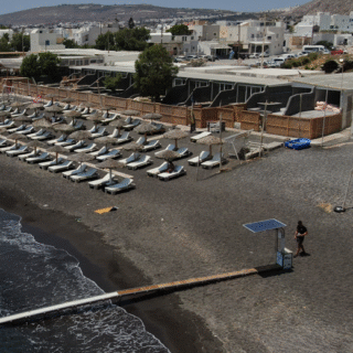 Santorini perissa sky view