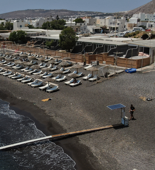 Santorini perissa sky view