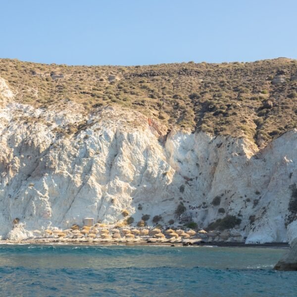 The,Secluded,White,Beach,And,Volcanic,Rock,Formation,Along,The